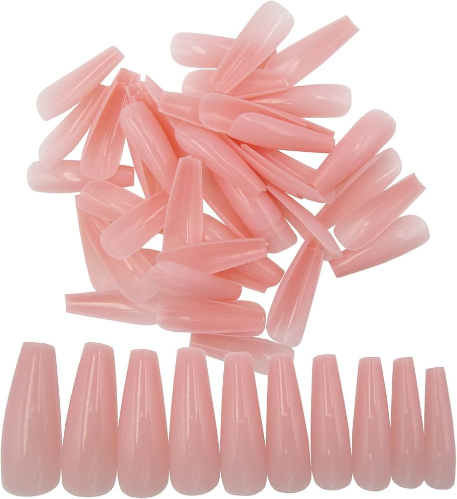 240pc Coffin False Nails Set – Soft Pink & Beige (Nude) - Image 3